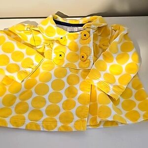 Yellow polkadot light jacket 12m